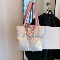 Bolso de algodón acolchado para mujer, bolsa de hombro de gran capacidad, a la moda, de diseñador, de lujo - details 4