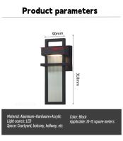 Lámpara LED de pared impermeable para exteriores, moderna y minimalista, para balcón, pasillo, patio, 110V, 220V - details 9