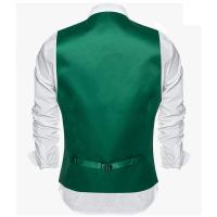 Chaleco de seda para hombre, 30 colores, liso, negro, azul, verde, rojo, Pik Gold Champain, chaleco ajustado de satén morado, Tops para hombre - details 61