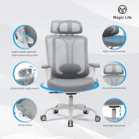 Silla de Escritorio Ajustable de 4 Engranajes, reposacabezas 3D y cómoda Silla de computadora con reposabrazos (Negro) - details 11