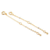 Cadenas de latón de Color dorado de 18K con extremo de gota, cadenas extensibles con cierres redondos de resorte, suministros de joyería Diy de alta calidad para mujer - details 7