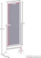 Espejo rectangular de cuerpo entero, de pie, de madera, giratorio, para dormitorio, pasillo, cómoda, color negro - details 24