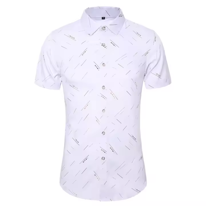 Camisas de Negocios Casuales para Hombres Estampado Elegante, Elástico, Sin Hierro, Ropa de Oficina Formal, Talla Grande, Moda de Trabajo - 1