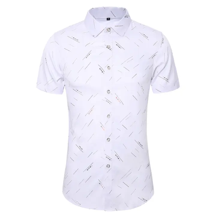 Camisas de Negocios Casuales para Hombres Estampado Elegante, Elástico, Sin Hierro, Ropa de Oficina Formal, Talla Grande, Moda de Trabajo - 1