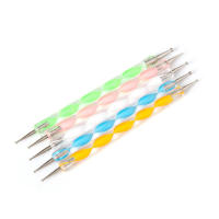 Pluma de pintura de marmolado, 5 piezas, de 2 vías, diseño variado, herramientas de manicura profesional - details 1