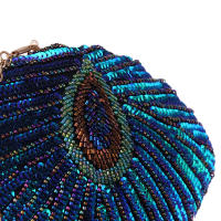 Bolso de mano con forma de concha para mujer, monederos de lentejuelas, bolsos de diseñador de lujo, bolso de noche bordado Retro, bolso de fiesta femenino - details 5