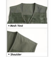 Chaqueta de malla transpirable para hombre, chaqueta deportiva sin mangas con bolsillos, ropa de verano - details 12