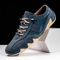 Zapatos informales de cuero hechos a mano para hombre, zapatillas con cordones, mocasines transpirables, suaves, planos, para conducir - details 6