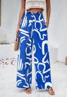 Pantalones elásticos de pierna ancha para mujer Primavera-Verano Chic con estampado elegante - details 2