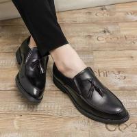 Zapatos formales de negocios a la moda para hombre con borlas, piel de vaca de suela suave, plantillas informales de malla de cuero para primavera y otoño - details 12