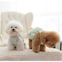 Vestido elegante en capas para perros, chaleco de verano de una pieza, ropa de primavera para cachorros, Chihuahua, falda larga a cuadros de color claro morado para mascotas, ropa para gatos - details 3