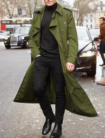 Abrigo de Traje de Largo Medio para Hombres Abrigo de Viento Casual con Pecho en Doble Abeto - details 6