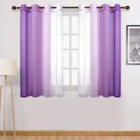 Cortinas De Ventana Gradiente Semi Transparentes Para Dormitorio Y Sala De Estar Bloqueo De Calor Sin Capa Doble Material Poliéster Modernas Con Borlas En Lado Instalación - details 4