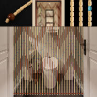 Cortina de cuentas de madera con patrón festoneado, puerta de 31 hebras, 90x220cm - details 0