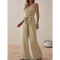 2025 Nuevo Mono Halter Estilo Europeo Y Americano Nueva Llegada Con Cordones De Cintura Alta Mono Sin Mangas Moda Conjunto Casual - details 26