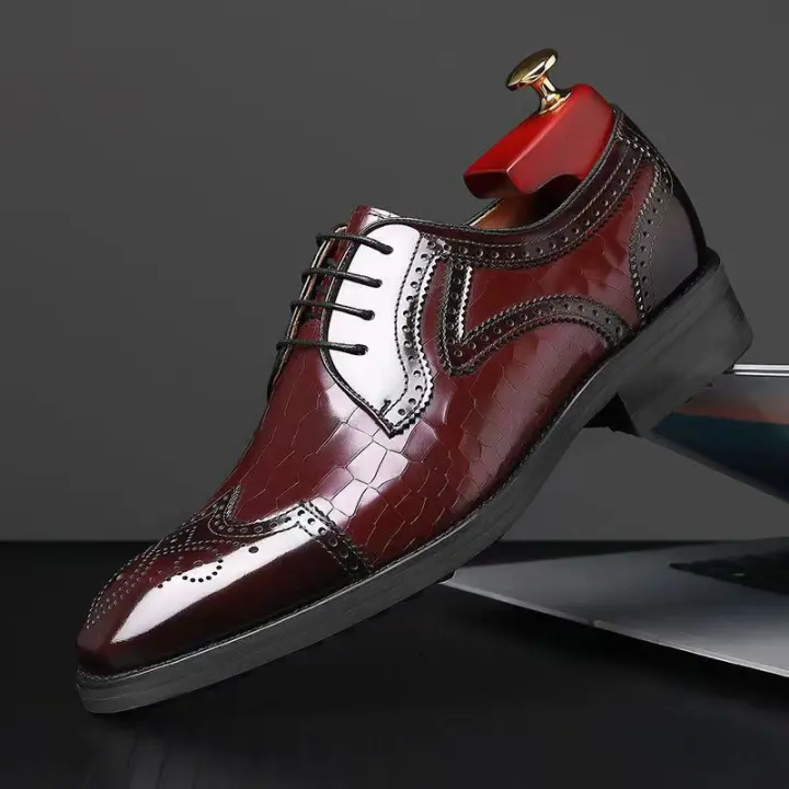 Brock en relieve oxfords zapatos de cuero para hombre - 1