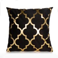Funda de Cojín Dorada 45x45cm Cubierta Decorativa de Moda para Hogar Diseño Geométrico Blanco y Negro de Sofá - details 10