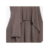 Chaqueta de lana corta Elegante para mujer con cuello redondo Abrigo holgado con manga larga y abertura de manga corta Moda de calle alta 2024 - details 39