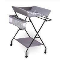 Cambiador plegable y portátil, con cesta de almacenamiento lateral, equipado con ruedas, antideslizantes para bebés hasta - details 0