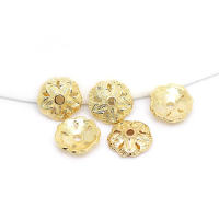 Tapas de cuentas de copos de nieve de latón de Color dorado de 18K, accesorios de alta calidad para manualidades, materiales para hacer joyas, sitio web oficial de Rosediy - details 14