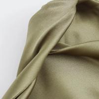 Vestido largo plisado sin mangas para mujer, prenda de seda con textura satinada, cuello redondo, elegante y a la moda - details 34