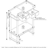 Mesa de Consola de Pasillo Alto con Contenedor Madera, Café Expreso, 29.49 (D) x 59.79 (W) x 77.80 (H) cm - details 2