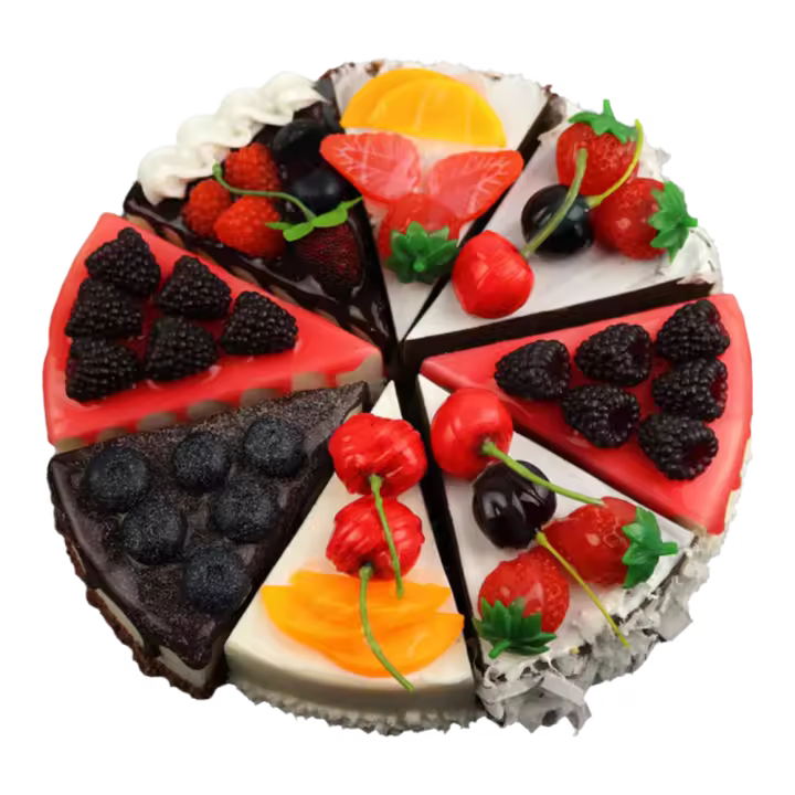 Pastel Artificial De Frutas Simulación Para Fotografía Decoración De Tiendas De Postres Ornamento Para Cocina Y Hogar Juguete Para Niños Tamaño 10*8*6cm PVC - 1