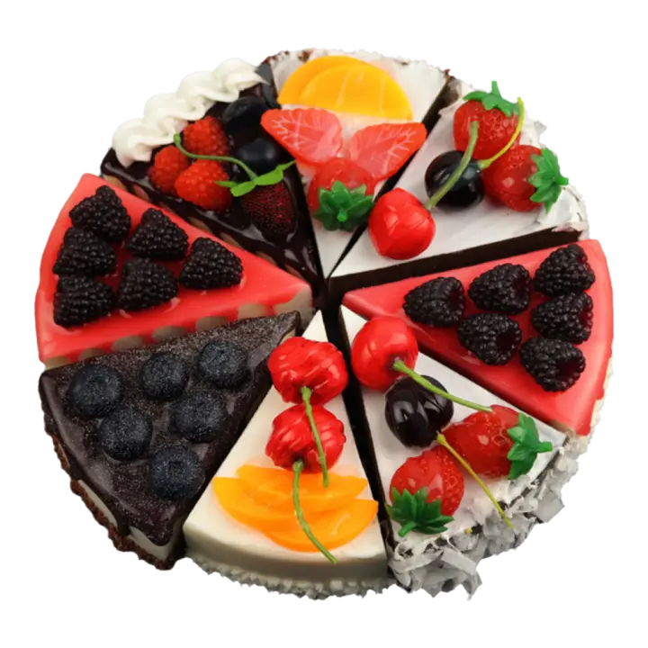 Pastel Artificial De Frutas Simulación Para Fotografía Decoración De Tiendas De Postres Ornamento Para Cocina Y Hogar Juguete Para Niños Tamaño 10*8*6cm PVC - 1