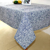 Mantel de Algodón Estilo Japonés Ripple de Mar Azul Lavable Ideal para Mesa de Café y Comedor - details 6