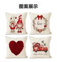 Funda de almohada con estampado de rosas para el Día de San Valentín, decoración festiva para sofá, funda de almohada de lino - details 1