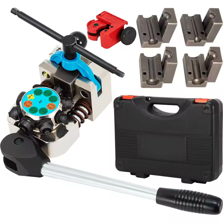 SucceBuy Herramienta para abocardar líneas de freno, 45 °   Bengalas simples/dobles/de burbujas, tubo de 3/16", 1/4", 5/16", 3/8", líneas de cobre, reparación de automóviles - 1