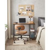 Escritorio con 2 Estantes a la Izquierda o a la Derecha, Mesa de Trabajo, para Salón Oficina, Estructura de Acero, Industrial, Marrón Rústico y Negro Tinta LWD55X - details 18