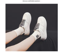 Zapatos blancos pequeños de punta baja para mujer, zapatillas con plataforma, con aumento de altura, diseño versátil - details 9