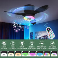 [1 año de garantía] TOMAX Nuevo ventilador inversor Luz Regulación de velocidad de tres velocidades Sala de estar y comedor simple y moderna Luz de ventilador de techo integrada Diseño silencioso Rgb Colorido Color que cambia Control remoto Modelo Ventas - details 8