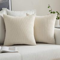 Juego de 2 Fundas suaves granuladas para Cojines Protectores, decoración sólida cuadrada, Almohada de Lanzamiento Poliéster - details 4