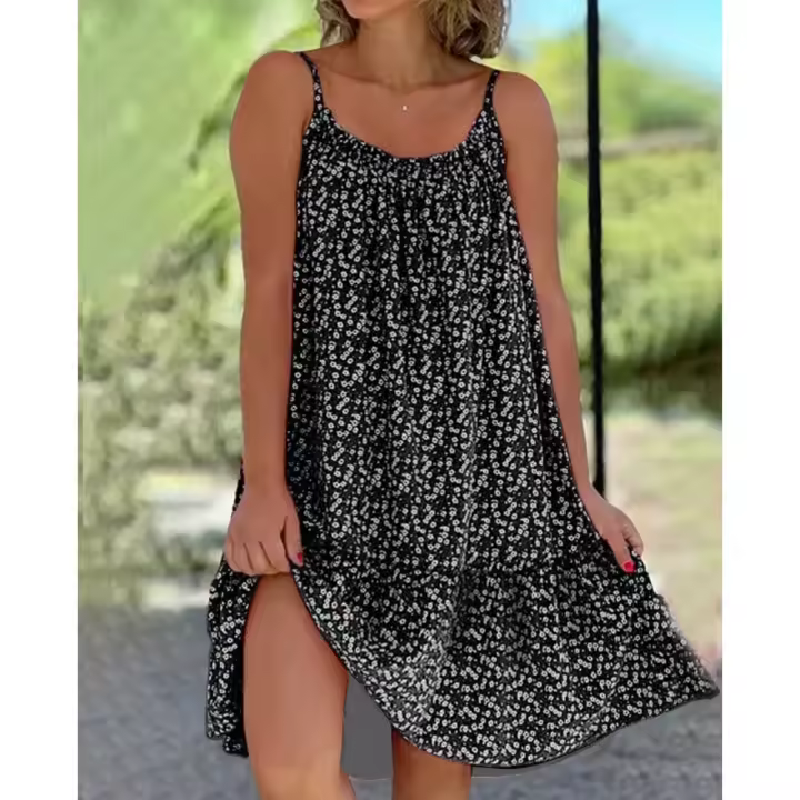 Verano nuevo vestido de tirantes sin mangas floral péndulo idílico - 1