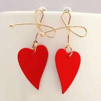 Delysia King - Pendientes hermosos de estilo simple en forma de corazón para mujer, lazo para niña, exquisito colgante para fiesta de cumpleaños - details 1