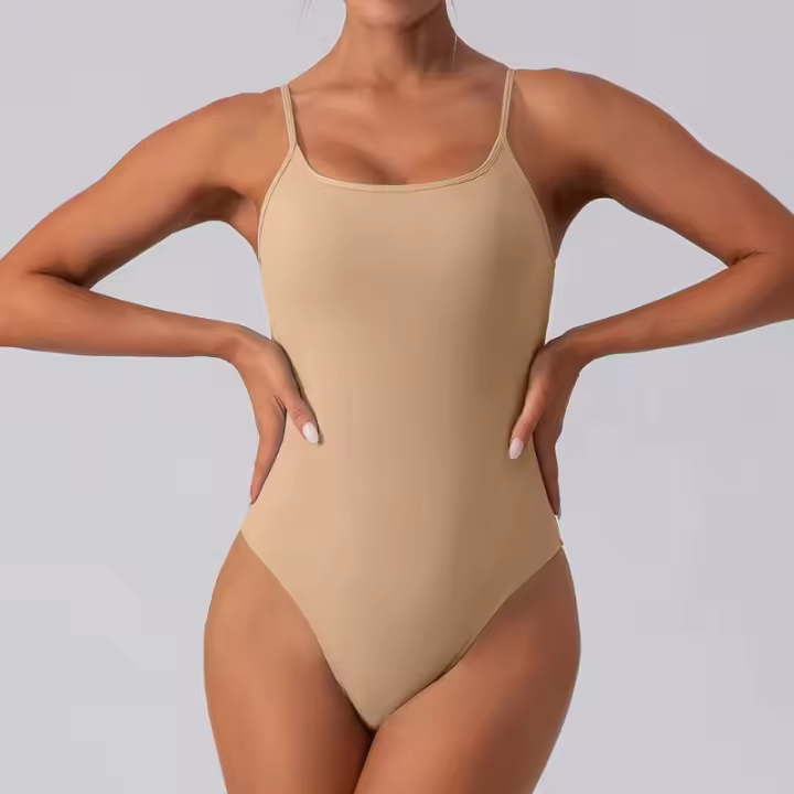 Medias de una pieza con tanga para mujer, cuello cuadrado, espagueti con chaleco sin espalda - 1