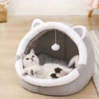 Cama de Mascotas Suave y Lavable Rompea la Cama de Gato con Almohada Corrugada Ideal para Descansar - details 2