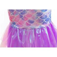 Vestido de cola de disfraz de princesa Ariel de fantasía de sirena púrpura para niña pequeña para fiesta en la playa - details 10