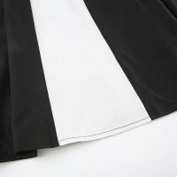 BUNO-Falda grande con costuras contrastantes clásicas en blanco y negro, falda larga de cintura baja, falda drapeada de moda Retro Spice Girl para mujer - details 21