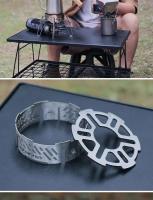 ISE Instalación Al Aire Libre A Prueba De Viento Portátil Camping Picnic Bloque De Viento Anillo De Estufa De Acero Inoxidable - Grande - details 1