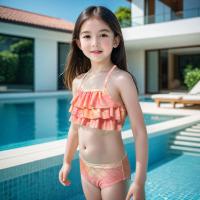 Sirena conjunto de tres piezas traje de baño para niñas bikini para niñas europeas y americanas traje de baño para vacaciones nuevo traje de baño para niños - details 3