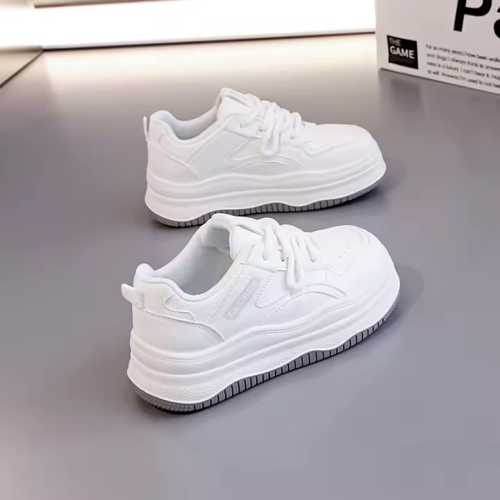 Nuevos zapatos deportivos y de ocio, zapatos blancos versátiles de suela gruesa - 1