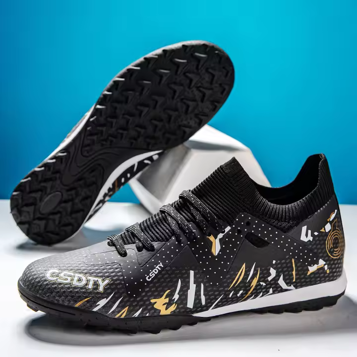 Zapatos de fútbol de césped artificial con tacos largos TF de caña alta para hombre - 1