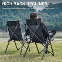 Silla de Camping Plegable de Lujo Capacidad de 150 kg Tamaño Pequeño Silla de Jardín Acolchada con 4 Posiciones Silla de Pesca Ajustable para Balcón - details 4