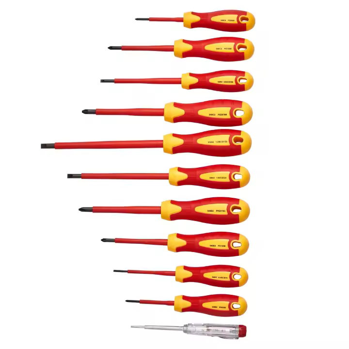 SucceBuy Juego de destornilladores aislados de 11 piezas, herramientas de electricista de 1000 V, puntas magnéticas y probador de voltaje (profesional) - 1