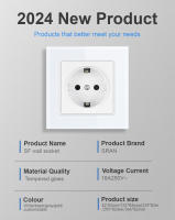 SRAN-enchufe eléctrico de pared para mejora del hogar, Panel de cristal templado, 16A, para UE y España - details 1