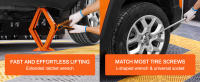 SucceBuy Gato de tijera de 2,5 toneladas, capacidad de 5512 libras, rango de elevación de 3,7"-17,1", mango de trinquete, gato de neumático portátil para automóviles y camiones - details 2