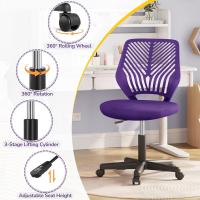 Silla Escritorio de Oficina Ergonómica Silla Giratoria Altura Ajustable sin Reposabrazos Asiento Malla Rosa - details 13